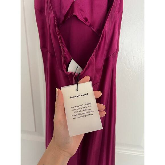 NWT Reformation Daniela Silk Dress $398 MSRP in Hibiscus Tea Purple - Picture 8 of 8